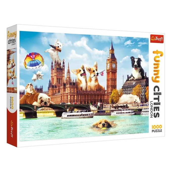 Trefl 10596 - Funny Cities - Kutyák Londonban - 1000 db-os puzzle