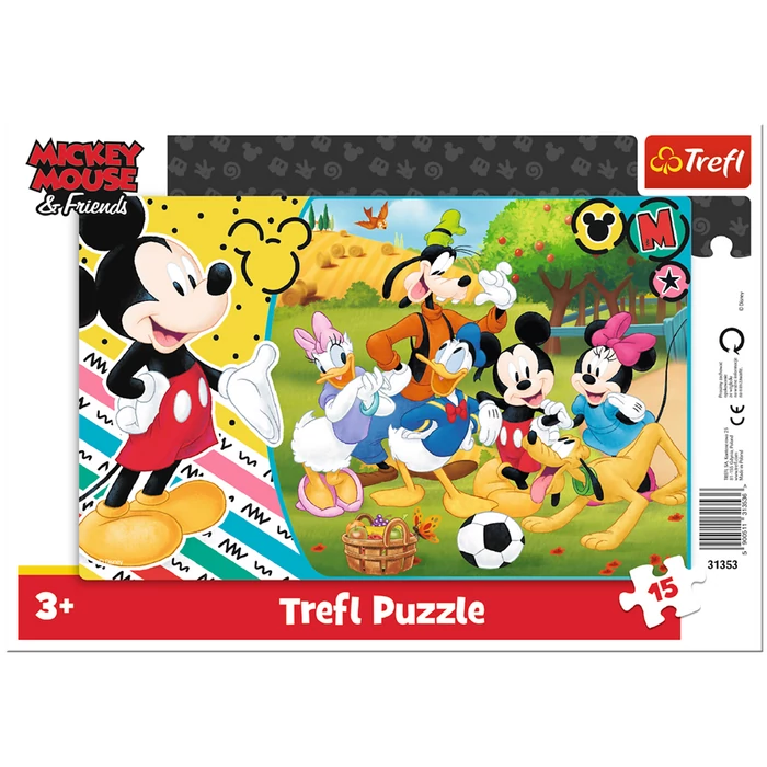 Trefl 31353 - Mickey egér vidéken - 15 db-os keretes puzzle