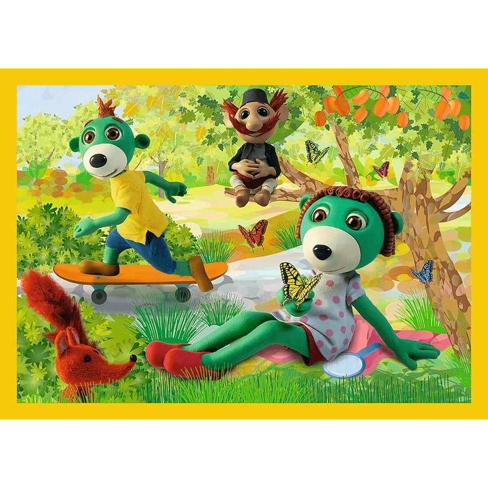 Trefl 34358 - A Treflik család együtt szórakozik - 4 az 1-ben (12, 15, 20, 24 db-os) puzzle