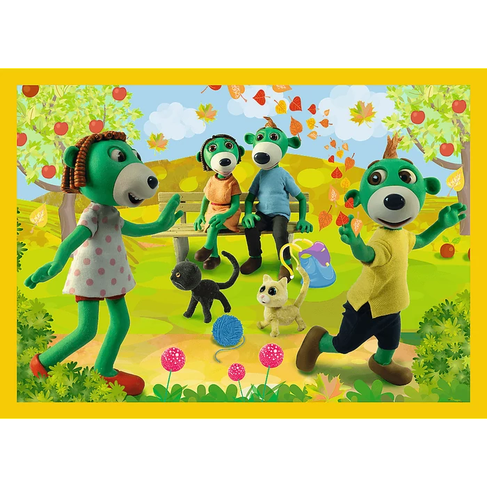 Trefl 34358 - A Treflik család együtt szórakozik - 4 az 1-ben (12, 15, 20, 24 db-os) puzzle