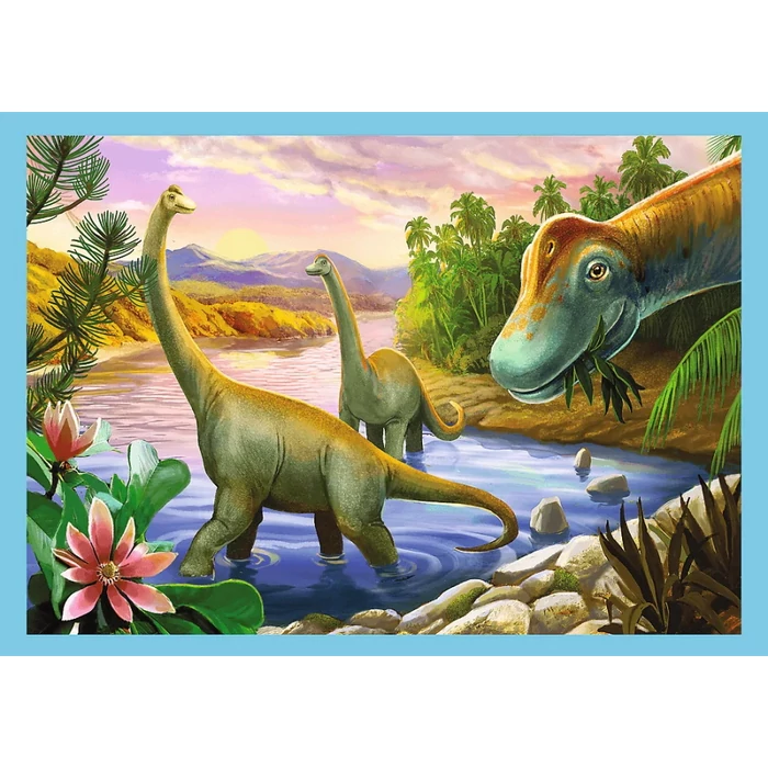 Trefl 34609 - Csodálatos dinoszauruszok - 4 az 1-ben puzzle (12,15,20,24 db-os)