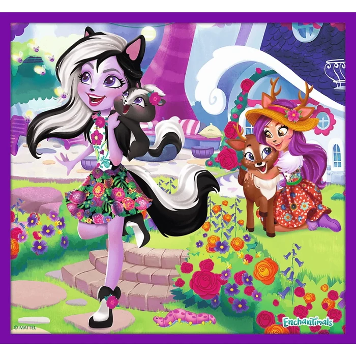 Trefl 90384 - Enchantimals - Barátok - 10 az 1-ben puzzle (20,35,48 db-os)