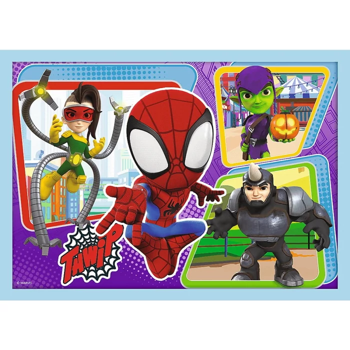Trefl 34611 - Marvel - Spidey and his amazing friends - 4 az 1-ben puzzle (12,15,20,24 db-os)