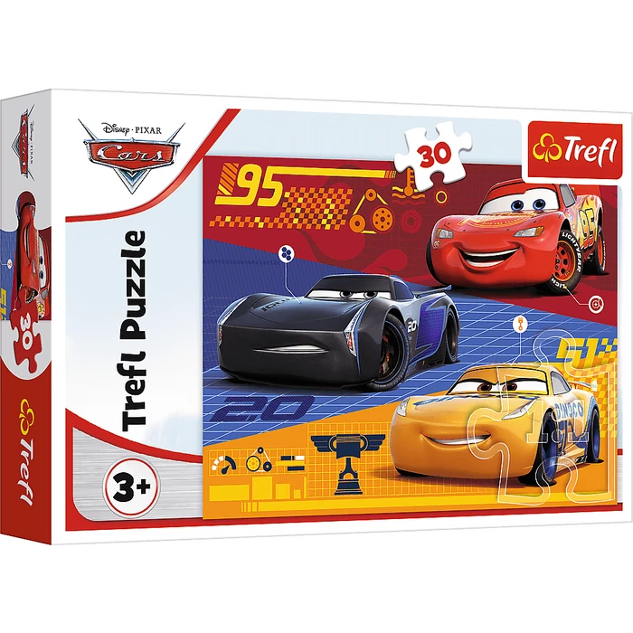 Trefl 18274 - Verdák 3 - Autók a verseny előtt - 30 db-os puzzle