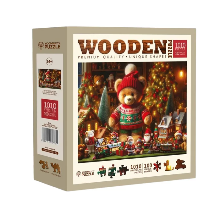 Wooden City 1010 db-os fa puzzle - Karácsonyi mackó (NB0807-XL)