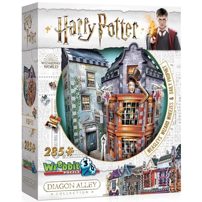 Wrebbit 00511 - Weasley Varázsvicc Bolt és Reggeli Próféta - 285 db-os 3D puzzle