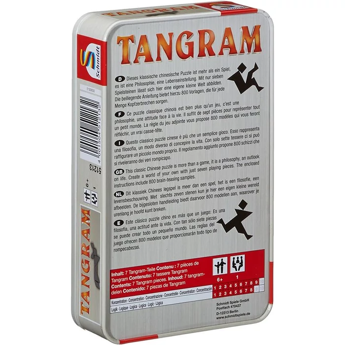 Schmidt - Tangram társasjáték fémdobozban